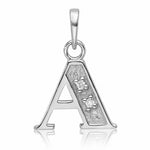14K White Gold Diamond Letter A Initial Pendant - Lifestyle View