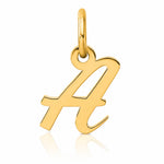 14K Small Script Letter A Initial Charm - Lifestyle View