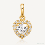 14K CZ Heart Pendant - Lifestyle View