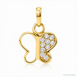 14K Polished CZ Butterfly Pendant - Lifestyle View