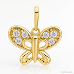 14k Polished CZ Butterfly Pendant - Lifestyle View