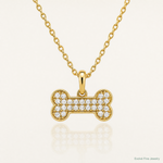 14K Polished CZ Dog Bone Pendant - Lifestyle View