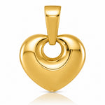 14K Polished Puffed Heart Pendant - Lifestyle View