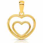 14K Polished Double Heart Pendant - Lifestyle View