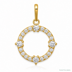 14k Polished CZ Circle Pendant - Lifestyle View