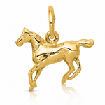 14k Polished Horse Charm - Lifestyle View