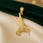14k Hummingbird Pendant - Lifestyle View