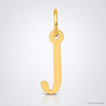 14k Small Slanted Block Letter J Initial Charm - Lifestyle View