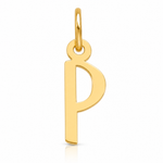 14k Small Slanted Block Letter P Initial Charm - Lifestyle View