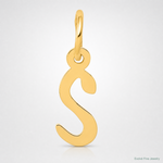14k Small Slanted Block Letter S Initial Charm - Lifestyle View