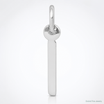 14K White Gold Small Slanted Block Letter I Initial Charm - Lifestyle View