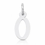 14K White Gold Small Slanted Block Letter O Initial Charm - Lifestyle View