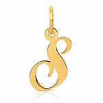 14K Small Fancy Script Letter S Initial Charm - Lifestyle View
