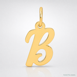 14k Small Script Letter B Initial Charm - Lifestyle View