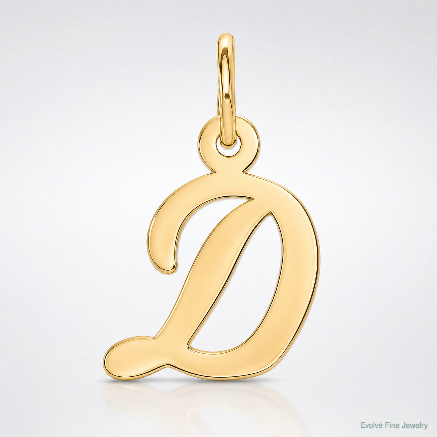 14k Small Script Letter D Initial Charm - Lifestyle View