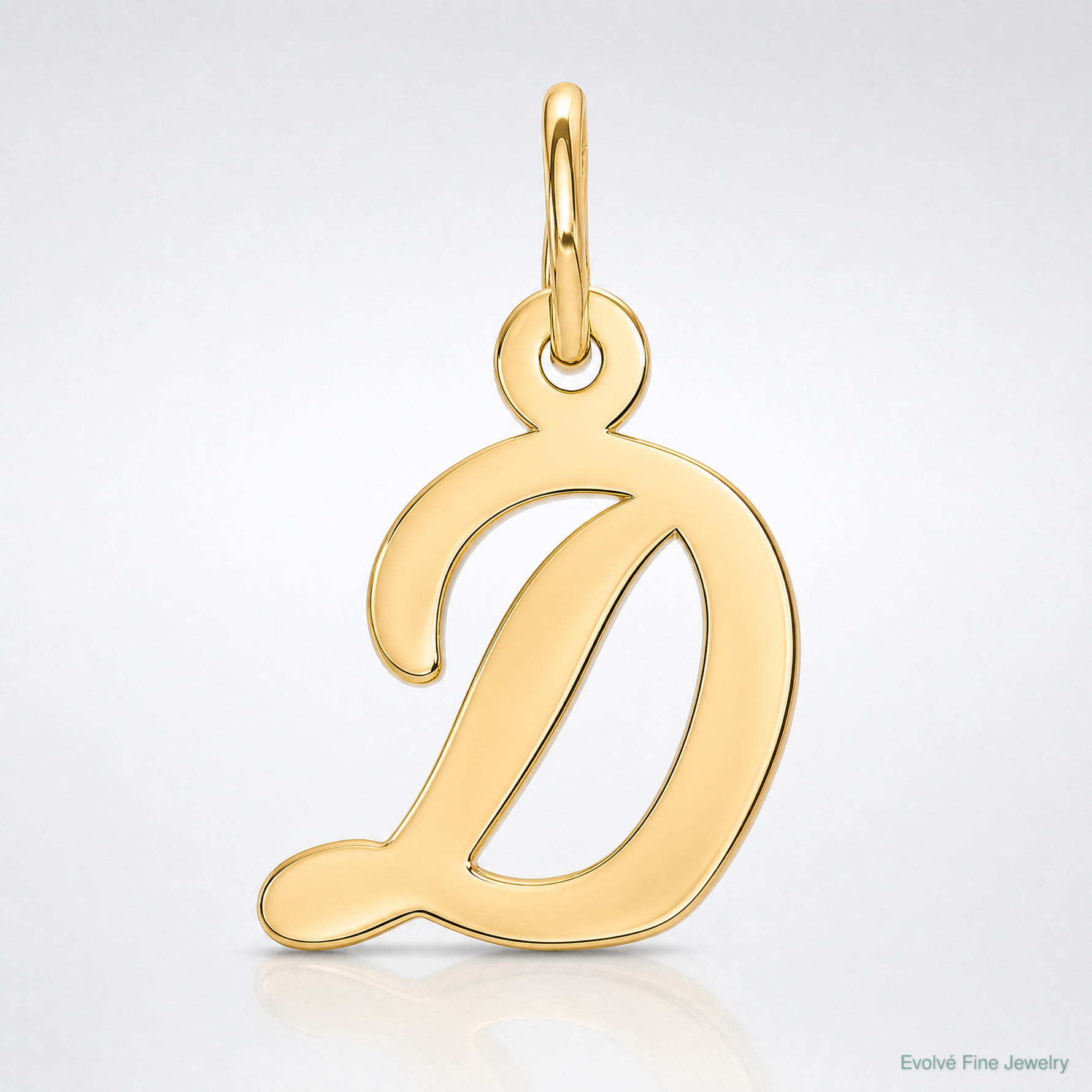 14k Small Script Letter D Initial Charm - Lifestyle View