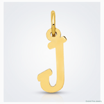 14k Small Script Letter J Initial Charm - Lifestyle View