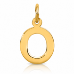 14k Small Block Letter O Initial Charm - Lifestyle View