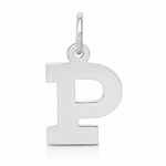 14KW Small Block Letter P Initial Charm - Lifestyle View