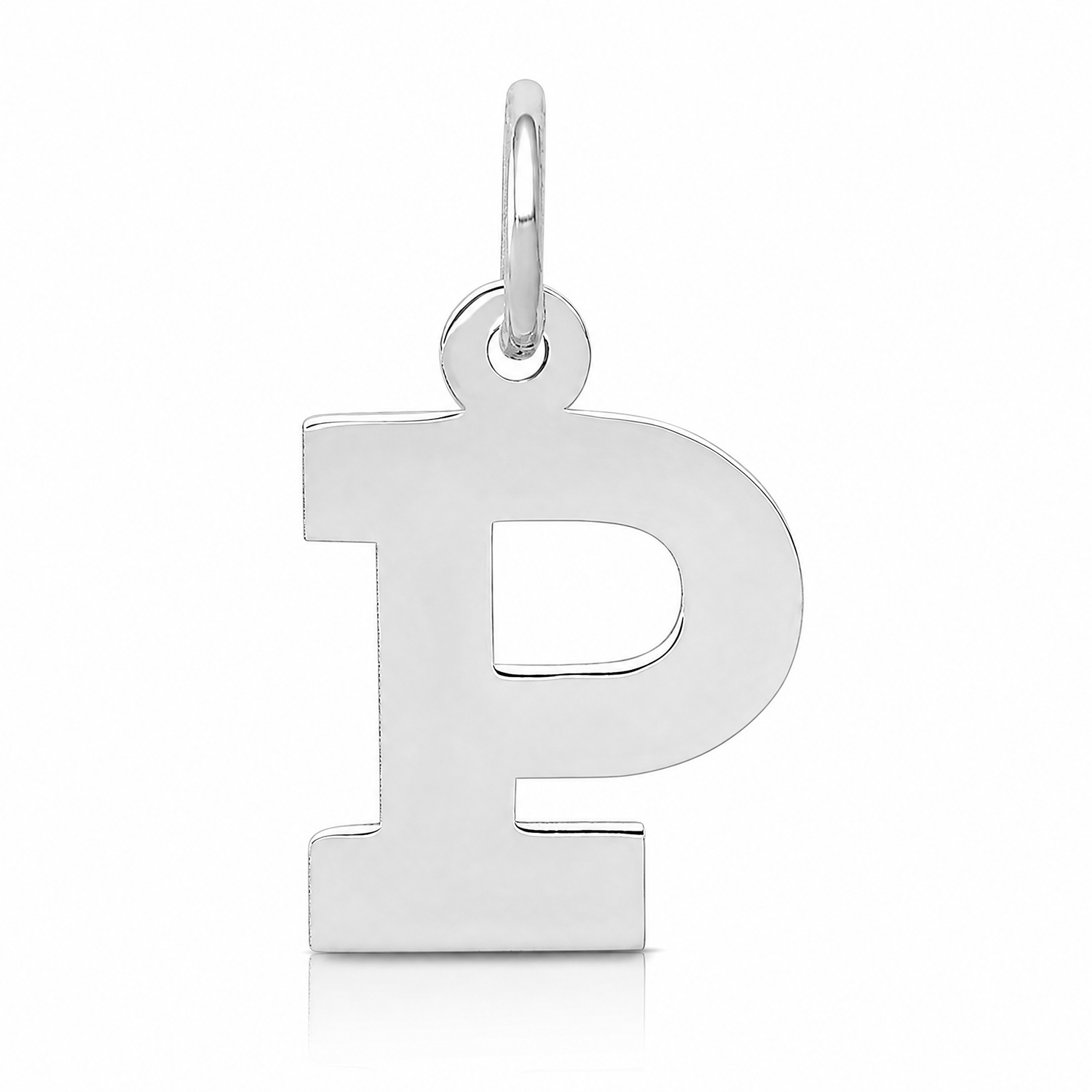 14KW Small Block Letter P Initial Charm - Lifestyle View