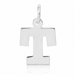 14KW Small Block Letter T Initial Charm - Lifestyle View