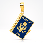 14K Enamel 3-D Passport Opens Pendant - Lifestyle View