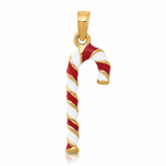 14k 3D Enameled Candy Cane Charm - Lifestyle View
