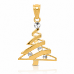 14k w/Rhodium Christmas Tree Pendant - Lifestyle View