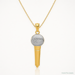 14k and Rhodium Microphone Pendant - Lifestyle View