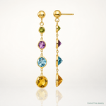 14K Multi-Gemstone Dangle Post Earrings - Lifestyle View