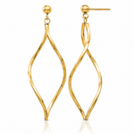 14k Twisted Post Dangle Earrings - Lifestyle View