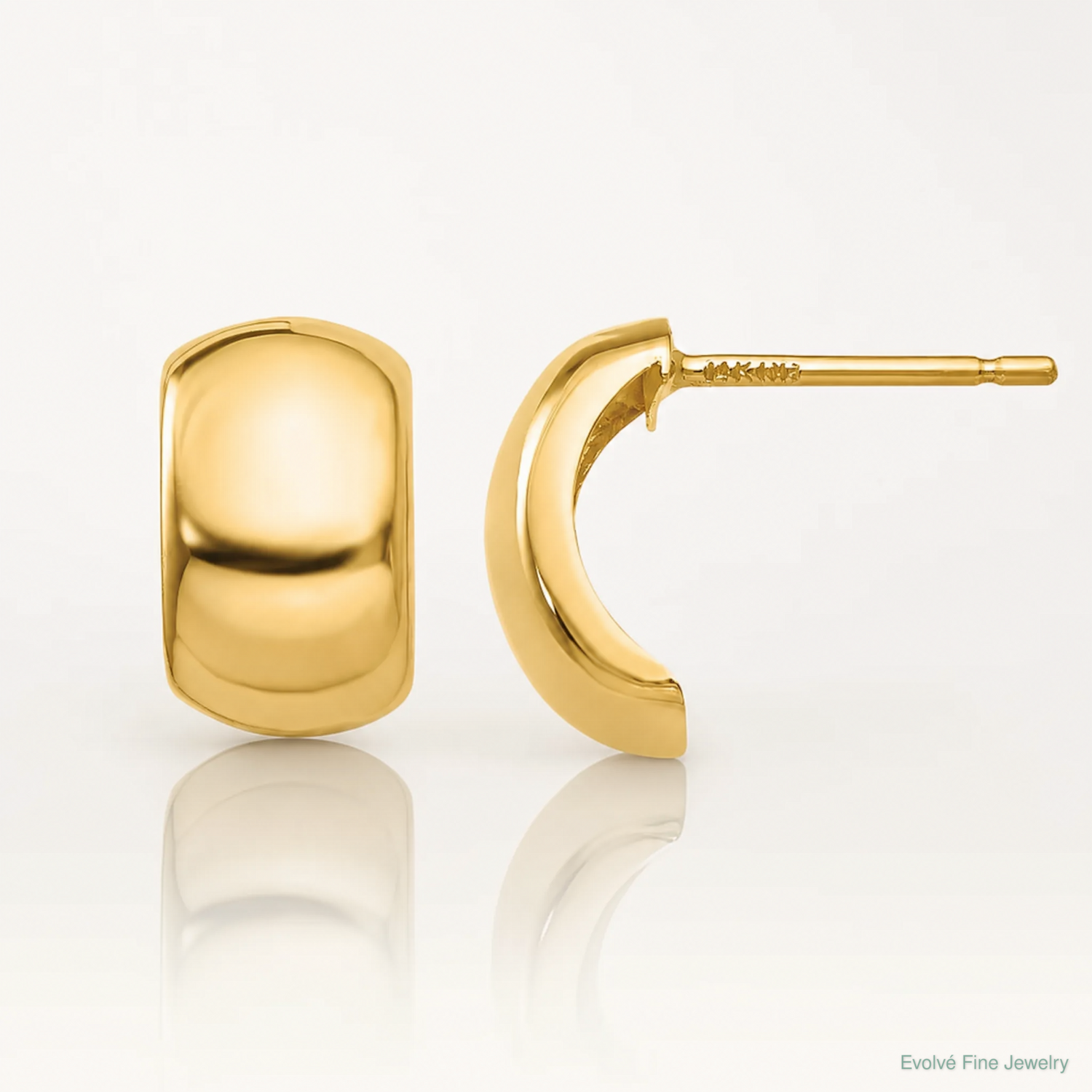 14k Polished Fancy Post Earrings - Lifestyle View