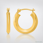 14k Polished Knife Edge Hoops - Lifestyle View