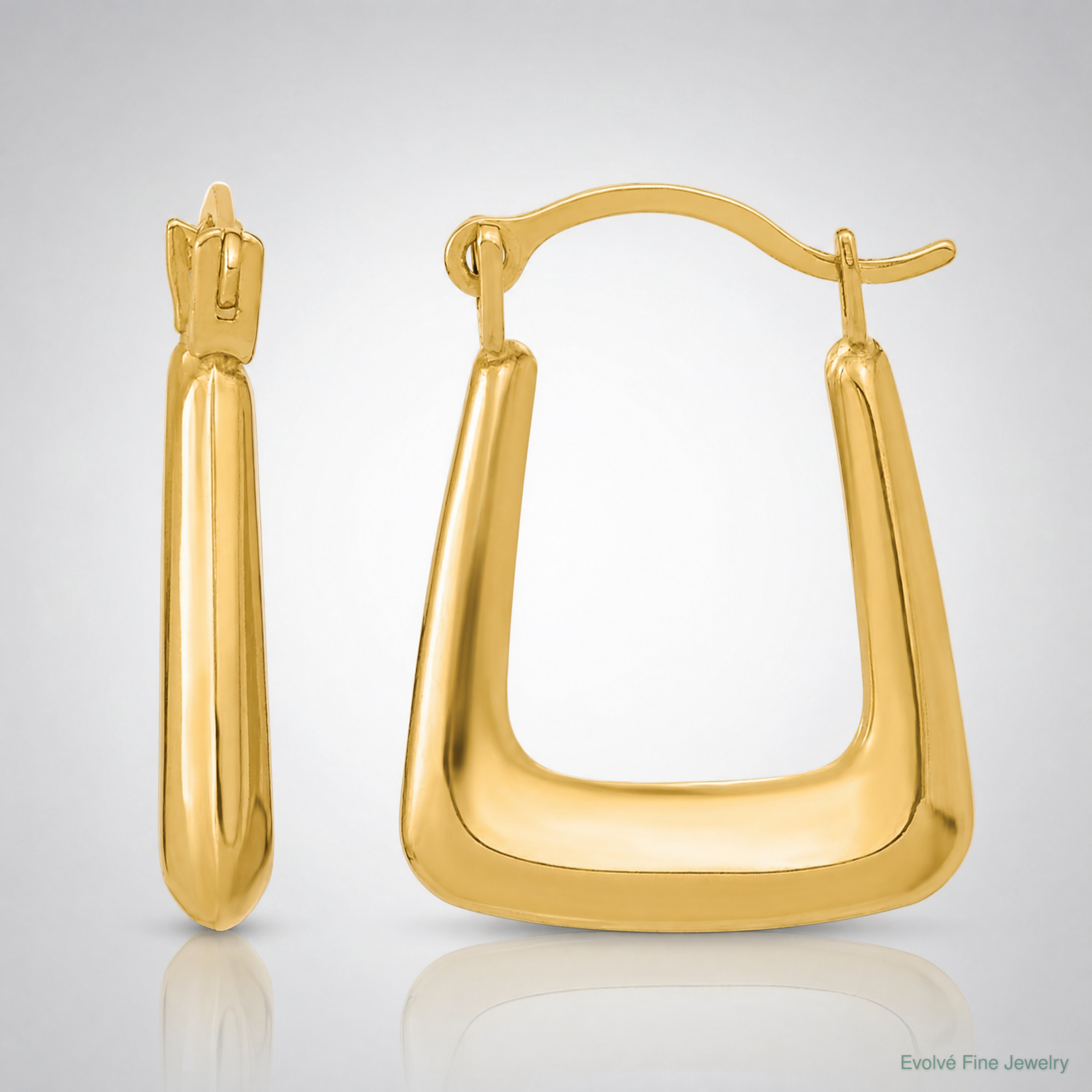 14k Polished Hollow Fancy Hoops - Lifestyle View