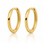 14k Polished 1.45x13mm Hinged Huggie Hoop Earrings - Lifestyle View