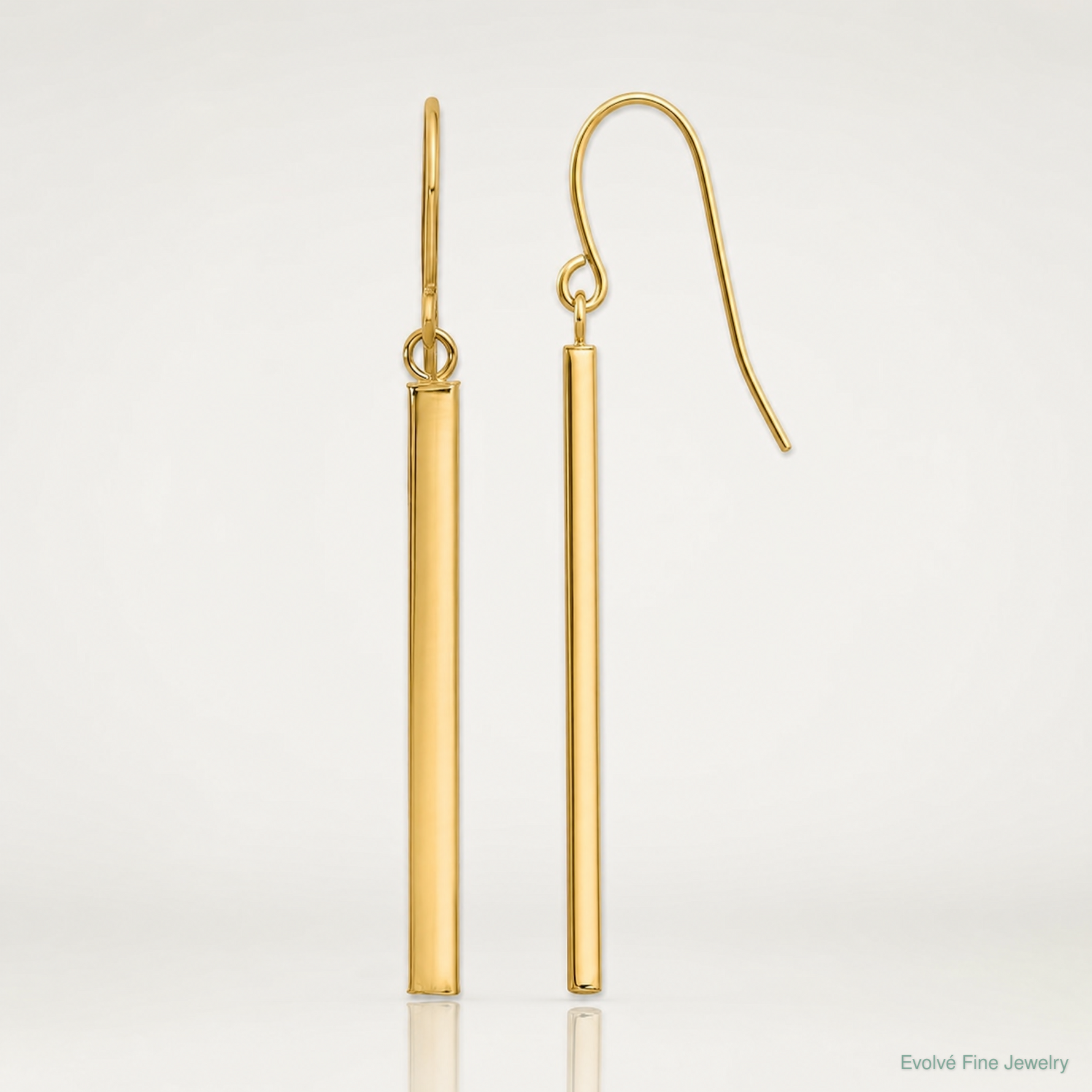14K Bar Dangle Earrings - Lifestyle View