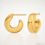 14K Polished J-Hoop Post Earrings - Lifestyle View