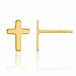 14k Polished Cross Post Earrings - Lifestyle View