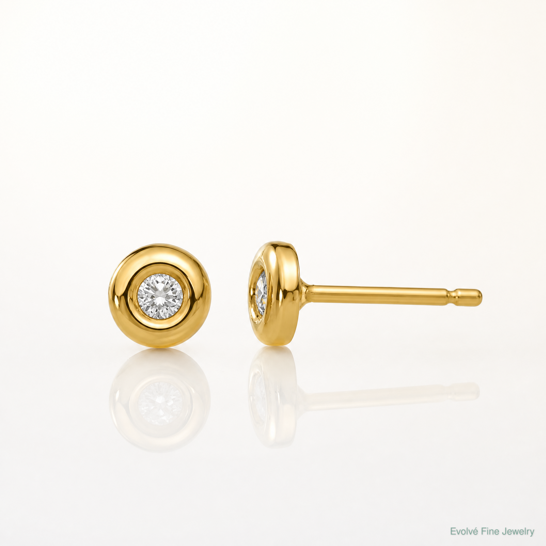 14k Polished CZ Earrings - Lifestyle View