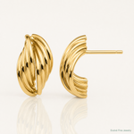 14k Polished Fancy Post Earrings - Lifestyle View
